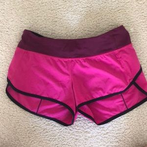 Speed Up Hot Pink Lulu lemon shorts (size 4)